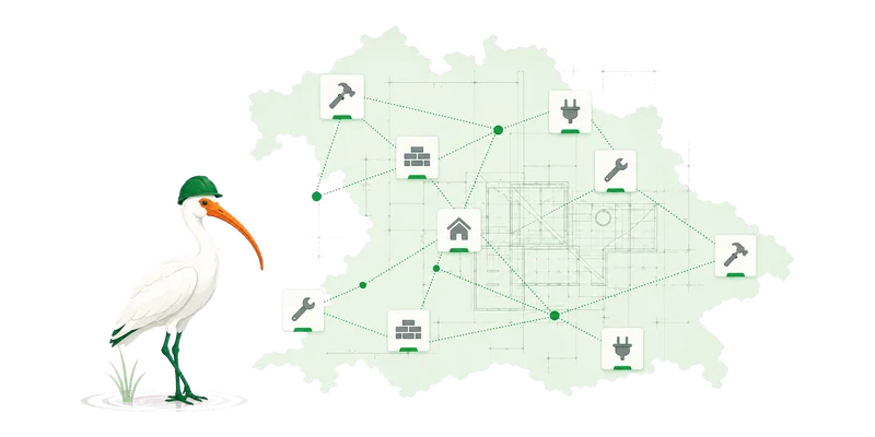 Illustration: Ibis erkundet Bayerns Ausschreibungen nach Gewerk und Region