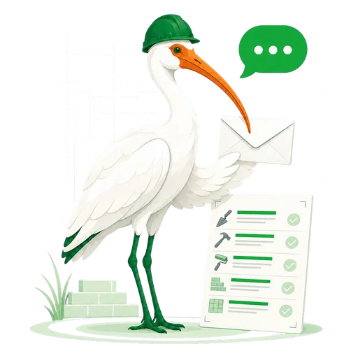 Ibis mit Nachricht für den Kontakt